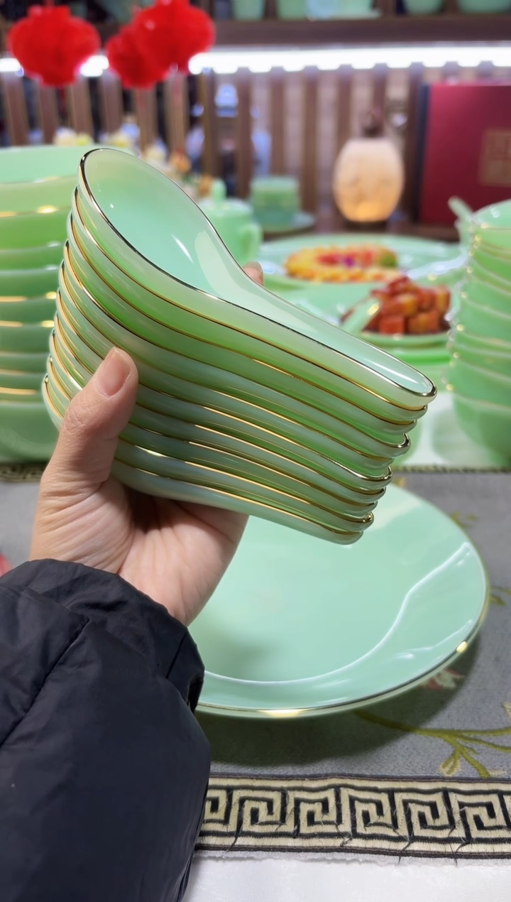 玉瓷勺子10个景德镇餐具     