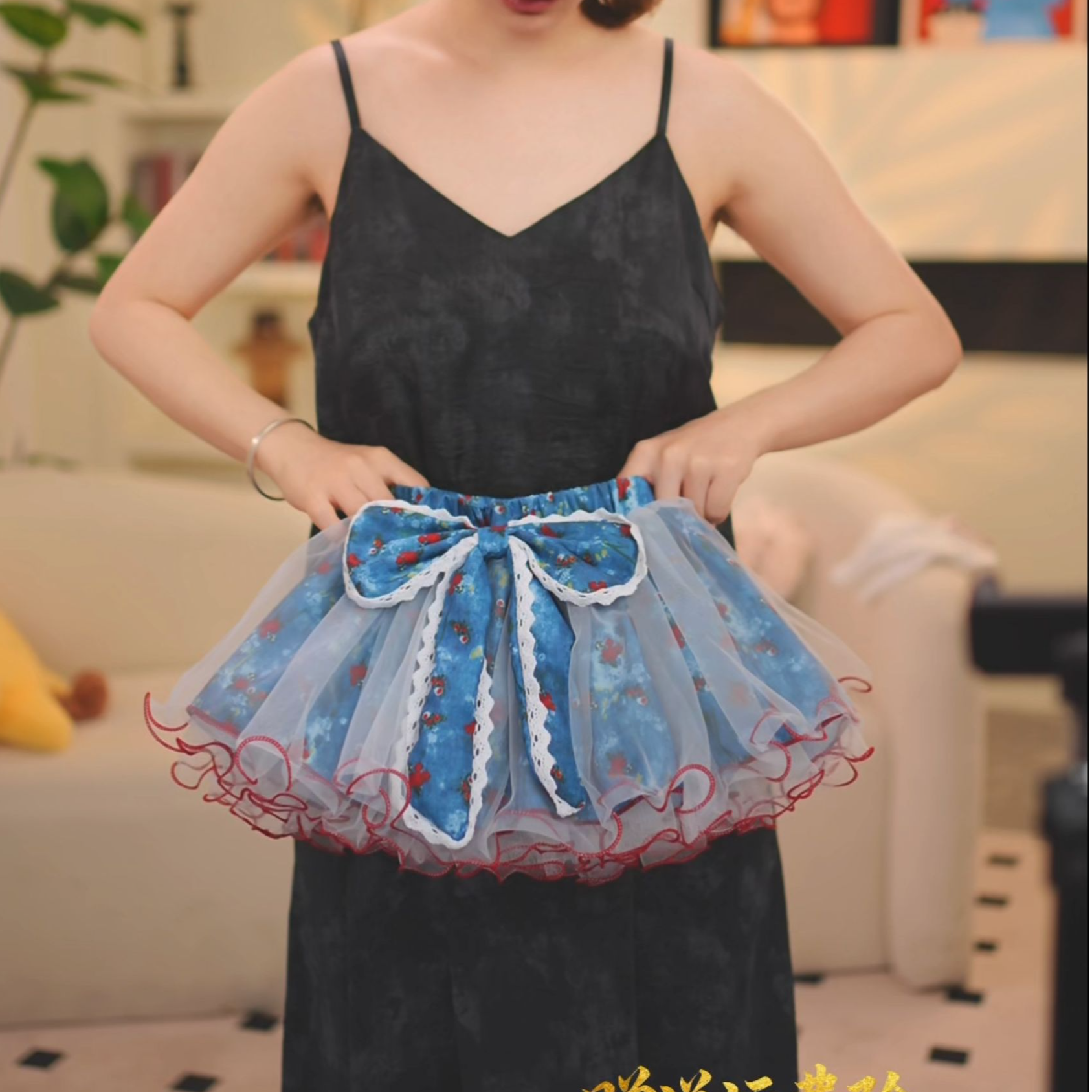 【深海】女童格子蝴蝶结花苞裙新款四季百搭短裙甜酷风时