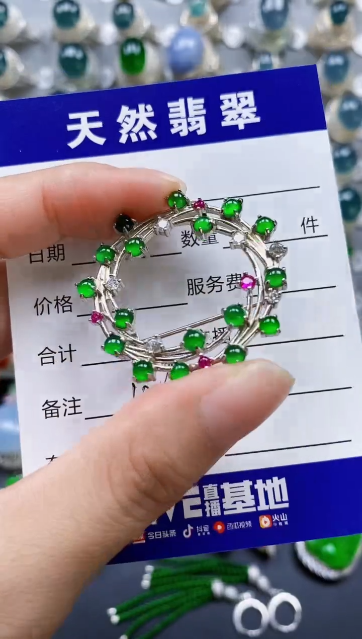 翡翠银S925镶嵌颈饰0156