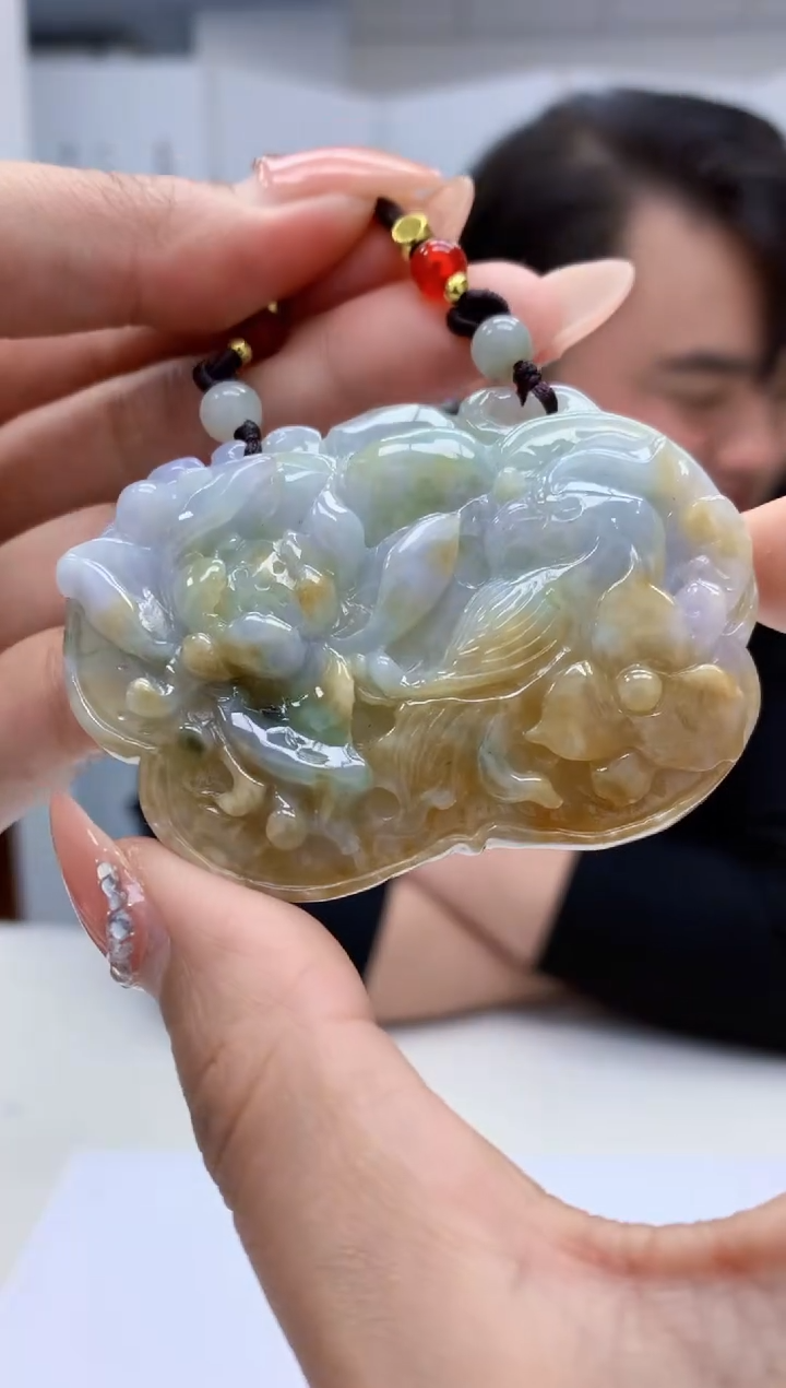 【闪购商品】定制翡翠未镶嵌5060MM-毛货挂件59