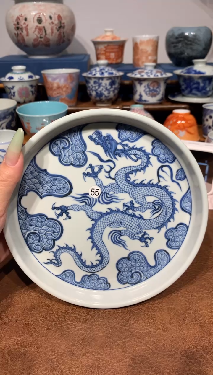 【闪购商品】摆件55青花龙纹壶承发发发发发