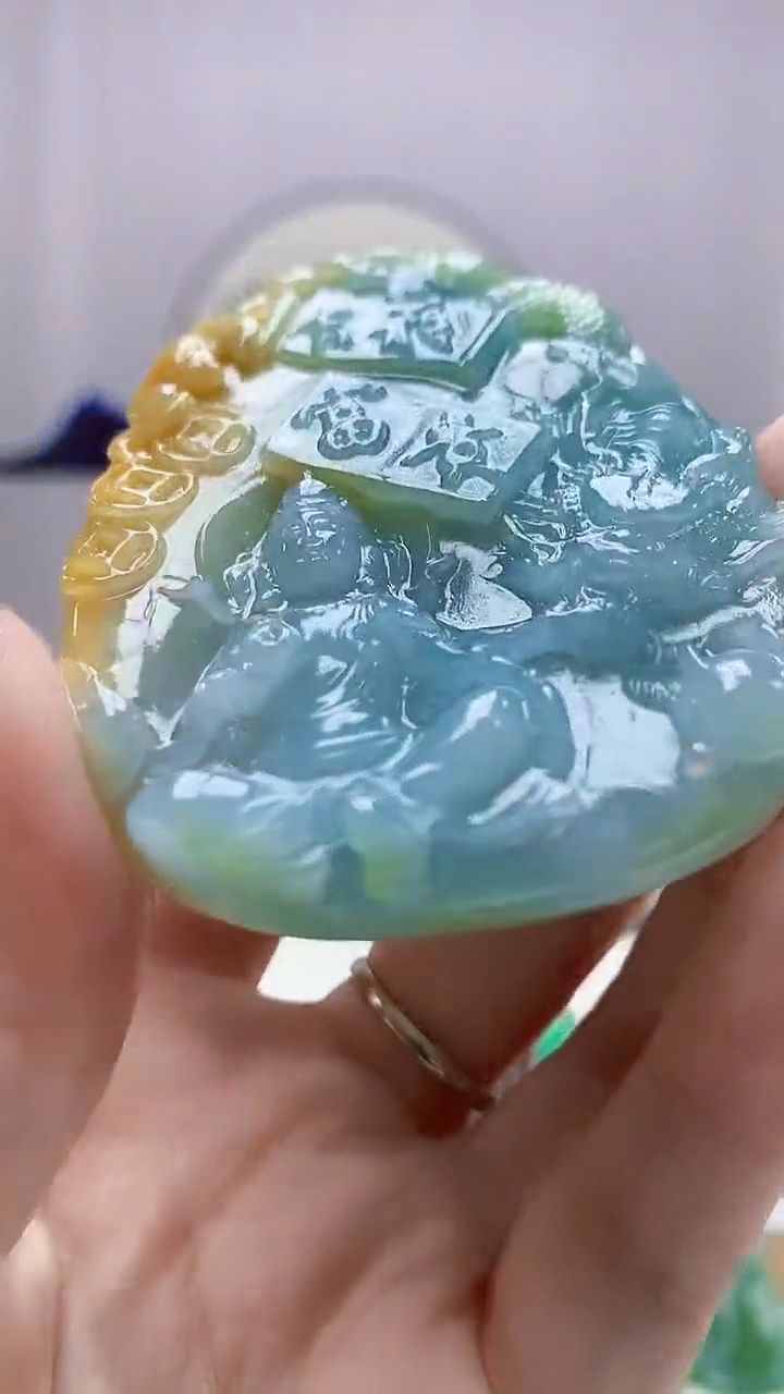 未镶嵌定制翡翠4868DD-毛货挂件84