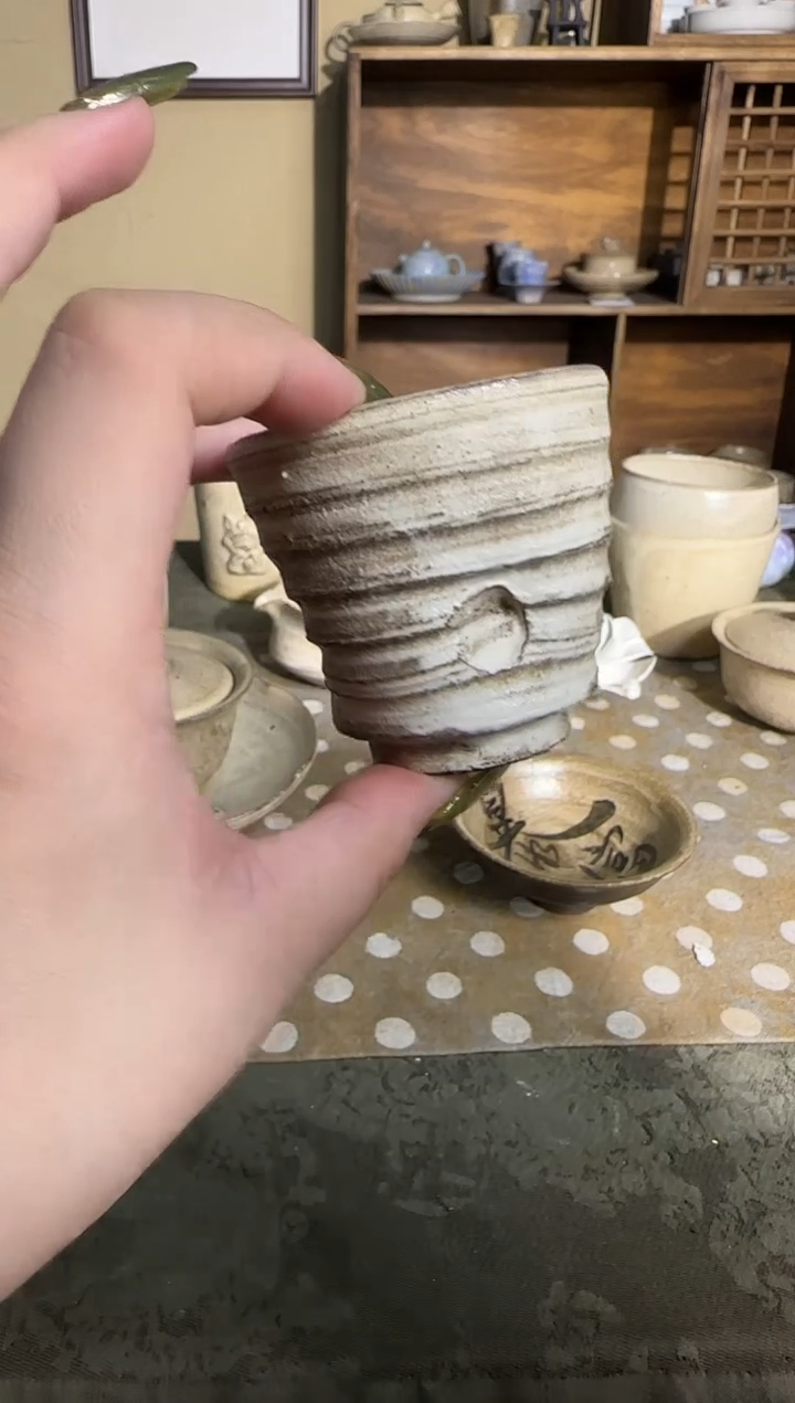 瓷片手作雕刻机理手捏杯