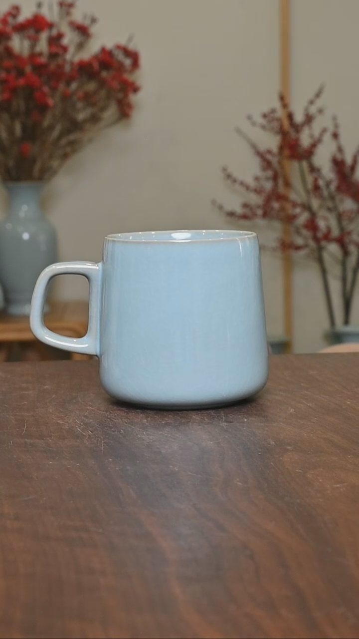 【闪购商品】其他微瑕天青釉无款方胜杯450毫升