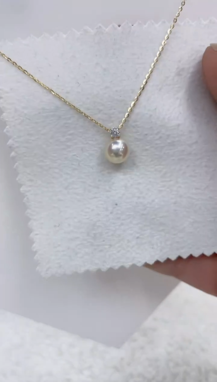 【闪购商品】海水珍珠吊坠(赠链)18K金镶嵌海水珍珠吊坠