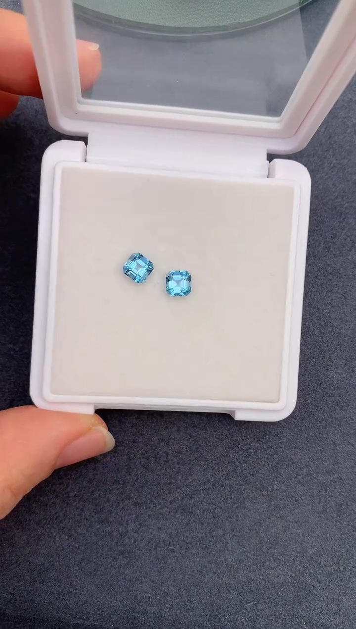 【闪购商品】海蓝宝石裸石未镶嵌1.2ct海蓝宝配对