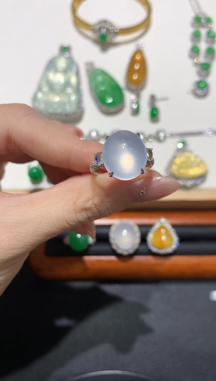 翡翠18K金镶嵌吊坠(不含链)团购4