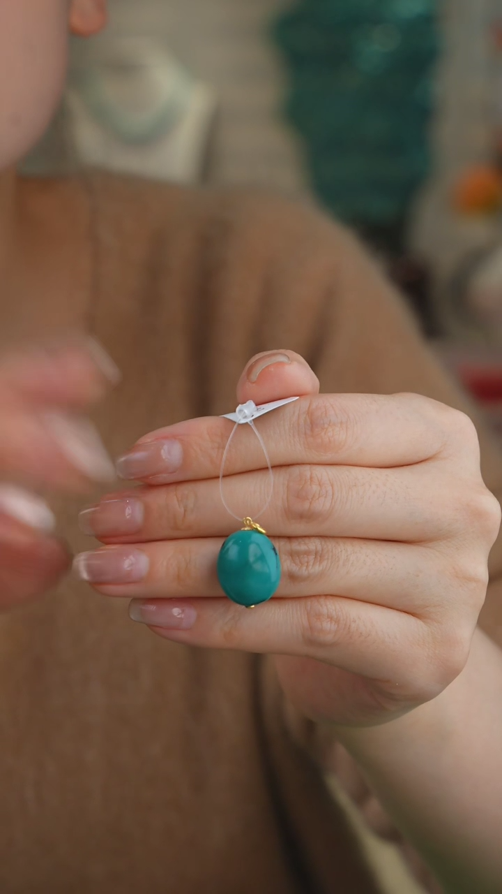 【闪购商品】绿松石吊坠(不含链)18K金镶嵌1