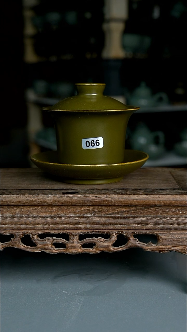 【闪购商品】杯066号茶叶末黄马蹄盖碗