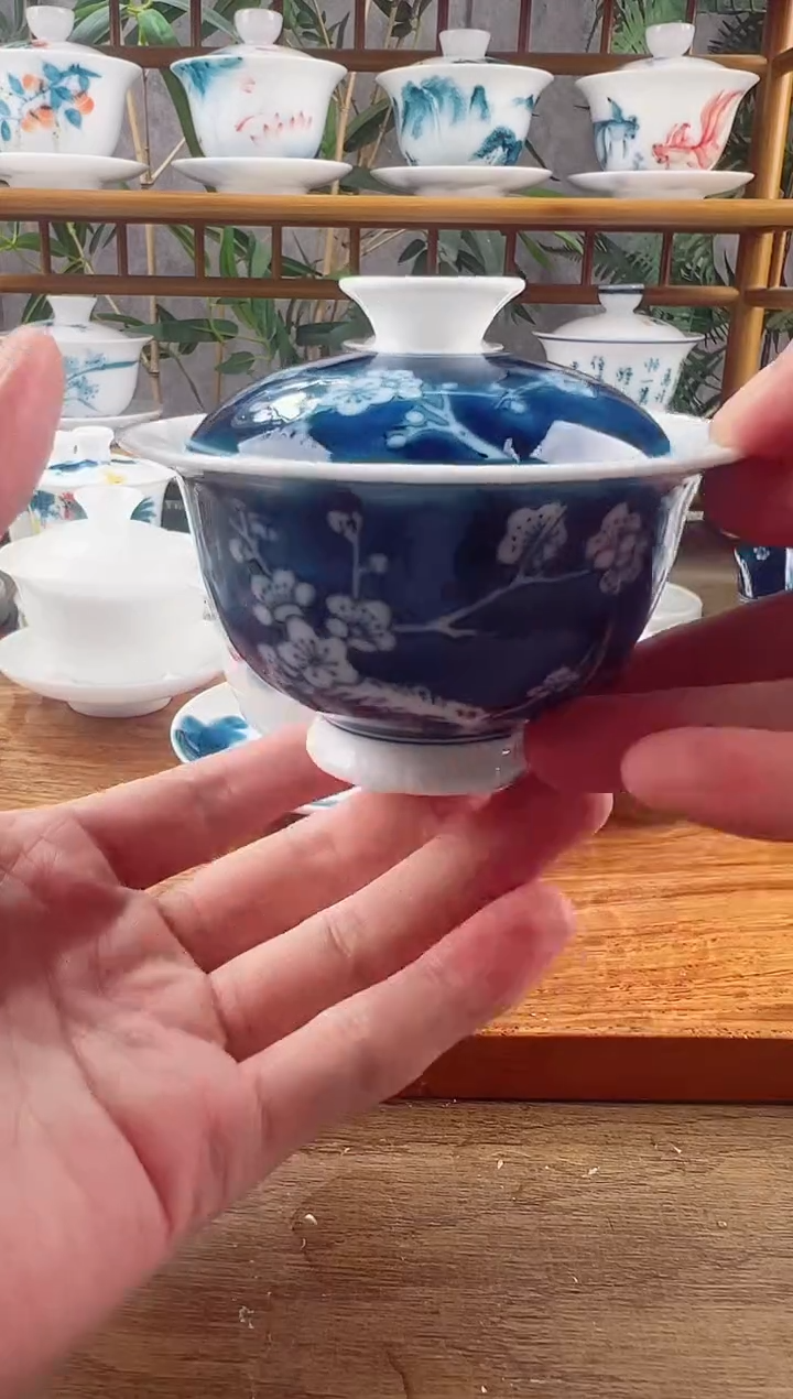 【闪购商品】微瑕冰梅二才元宝盖碗