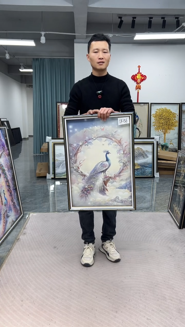 竖款DF156孔雀60*80****