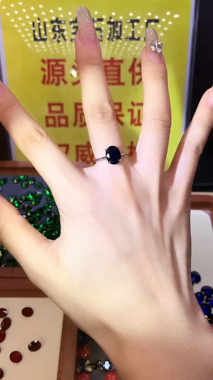 蓝宝石戒指银S925镶嵌.......