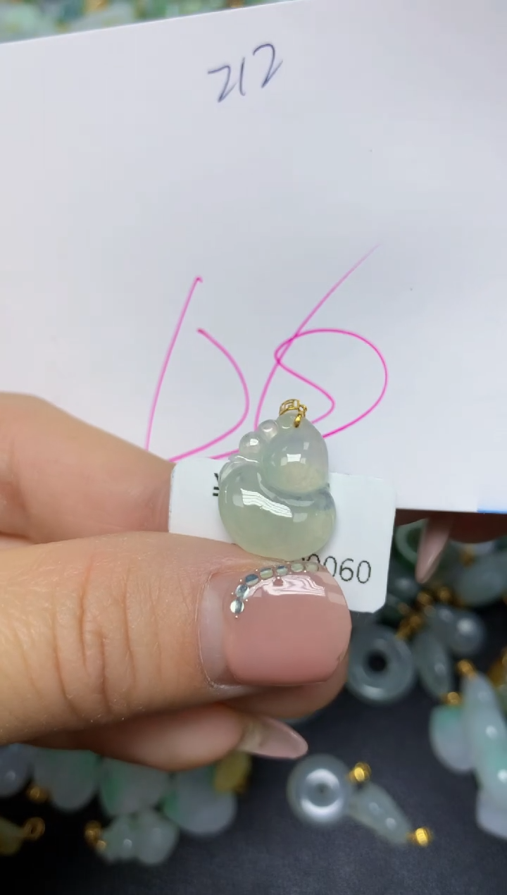 【闪购商品】翡翠挂件18K金镶嵌 天然翡翠A货