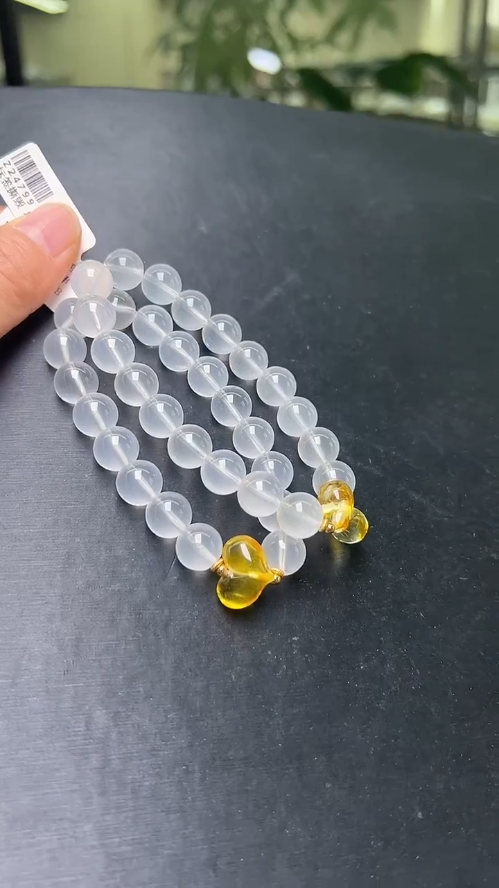 未镶嵌手串水晶多样性发一乳白晶福墩墩手串 Z24799