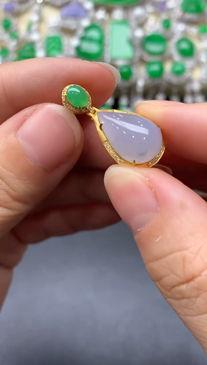 颈饰18K金镶嵌翡翠266-中国好珍宝