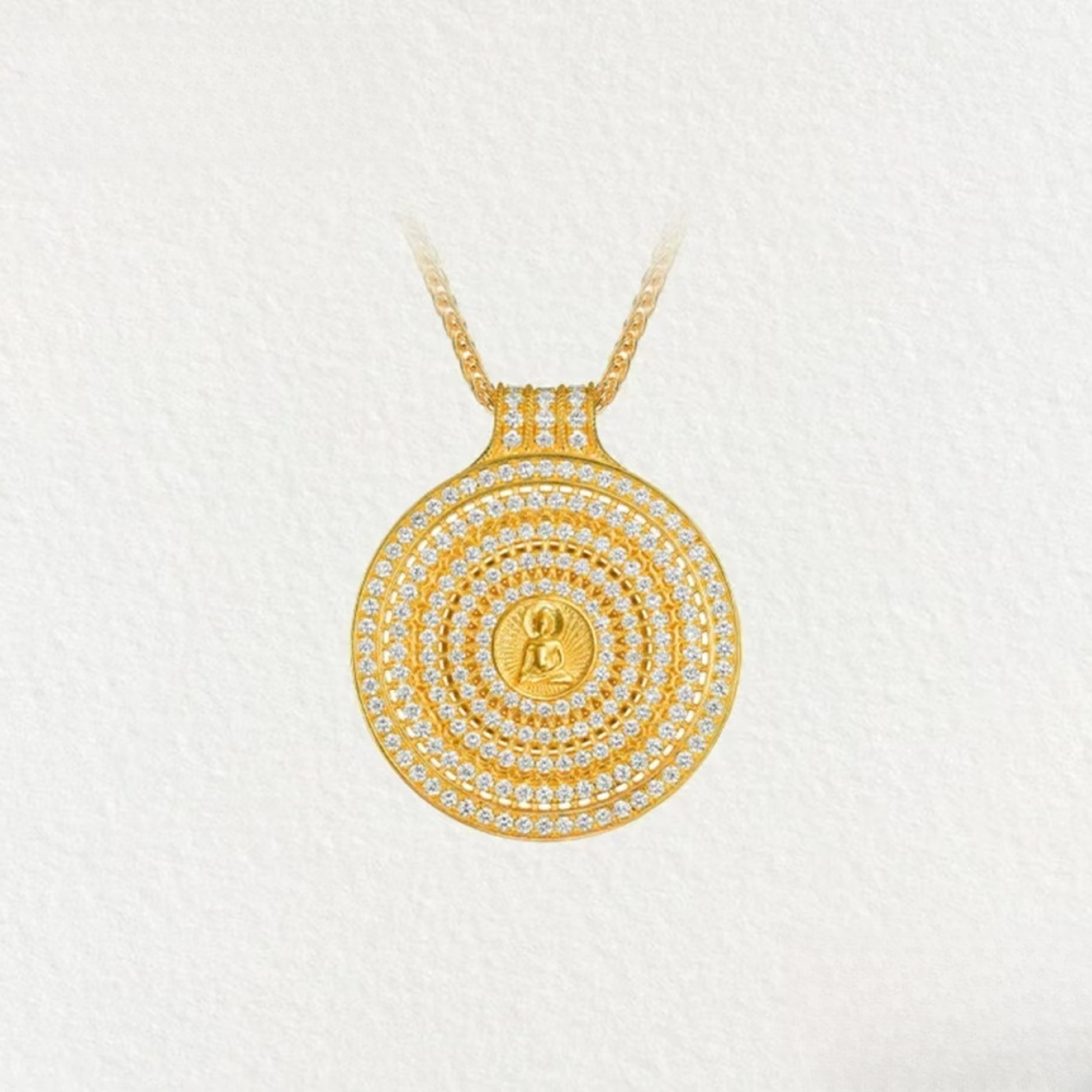 足金999星光曼陀罗莫桑吊坠（不含链）