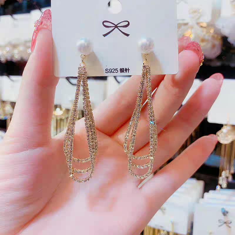 【92】流苏贵妇珠珠耳环耳款耳钉女高级感耳环批发