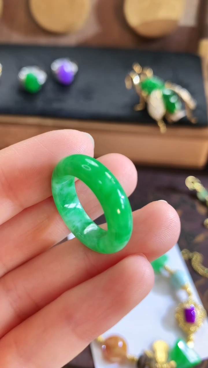 翡翠戒指未镶嵌戒指11.5