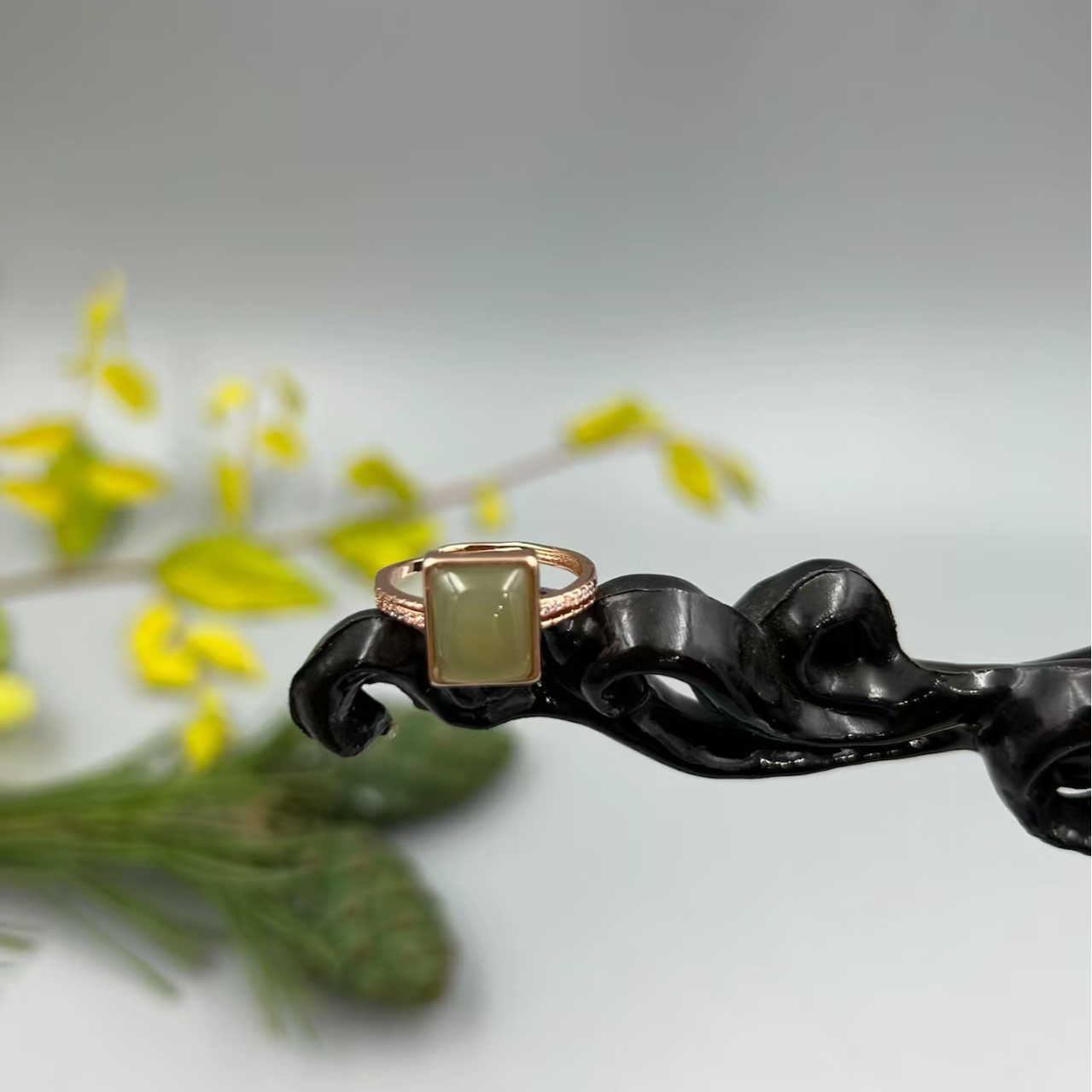 和田玉方块戒指  多样性发货