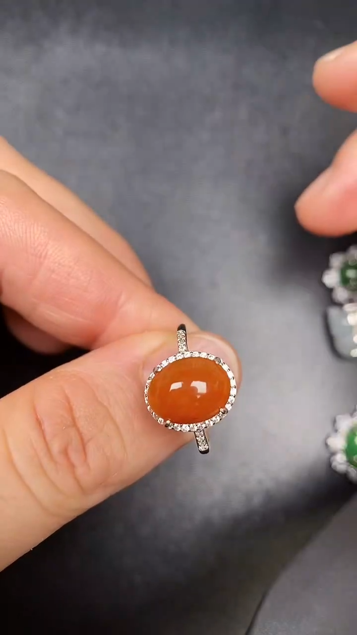 银S925镶嵌戒指翡翠9200