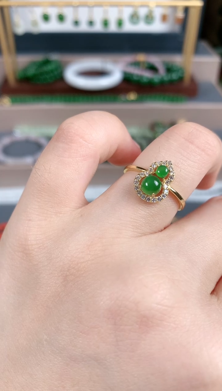 银S925镶嵌戒指和田玉1