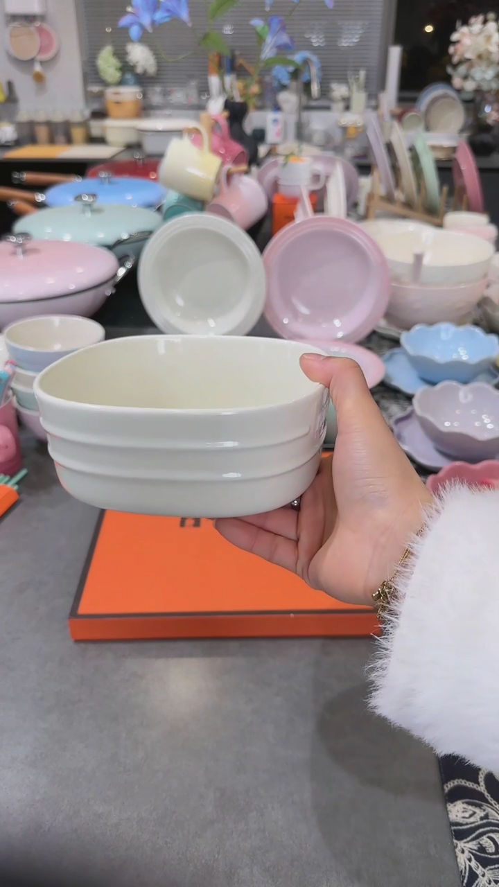 【闪购商品】瓷6英寸方形大碗-奶油白