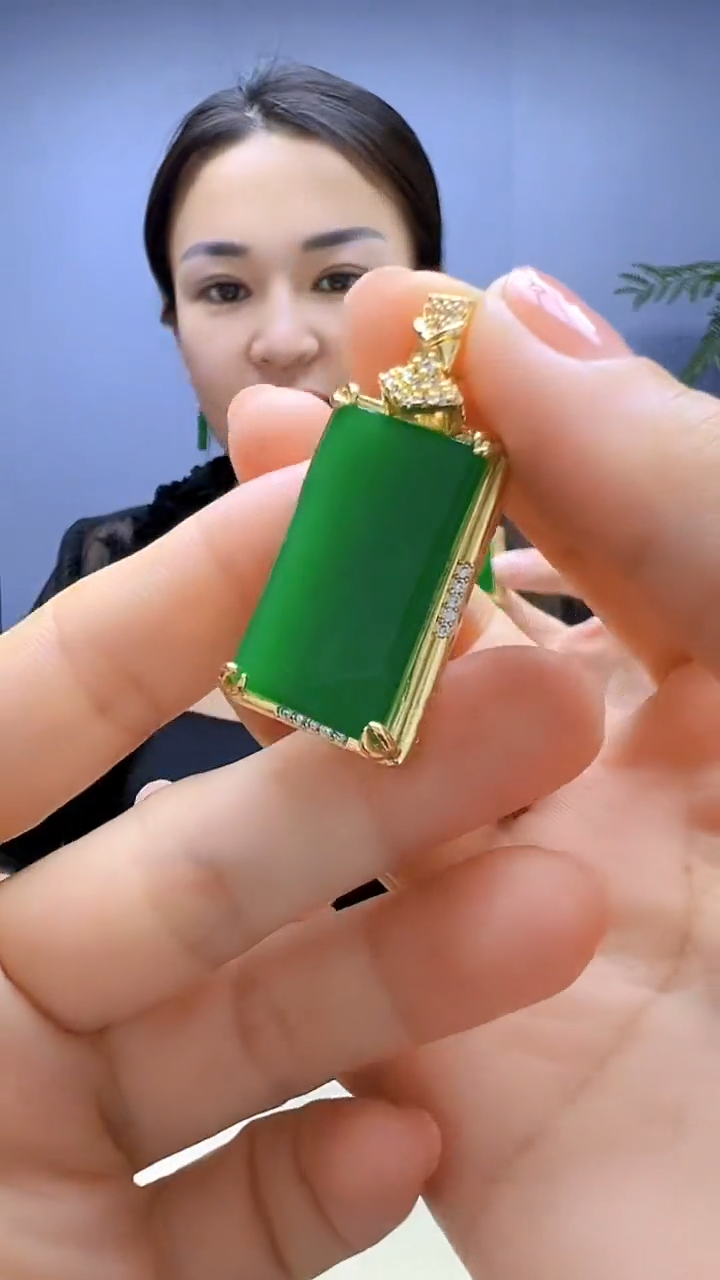 翡翠14K金镶嵌颈饰易安diy严选颈饰