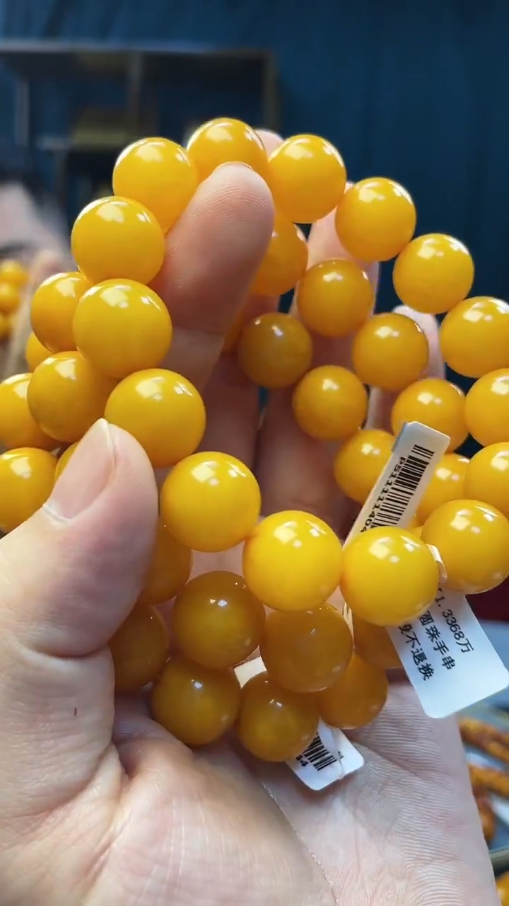 手串琥珀未镶嵌蜜蜡圆珠手串（多样性发其一）