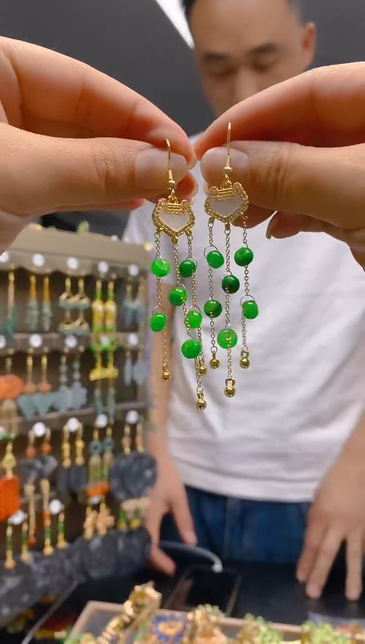 【闪购商品】翡翠耳饰合金0510翡翠耳钩