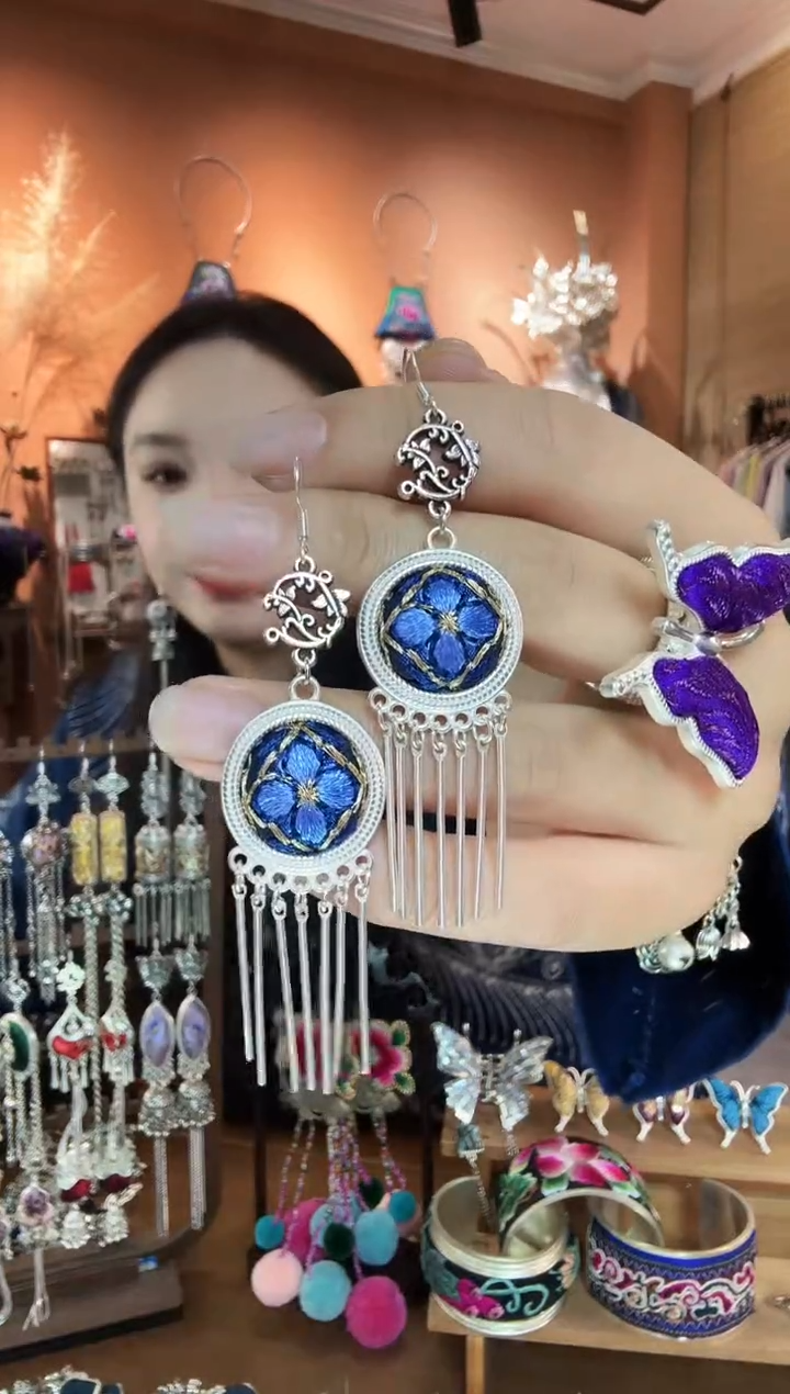 刺绣纯手工民族风耳环