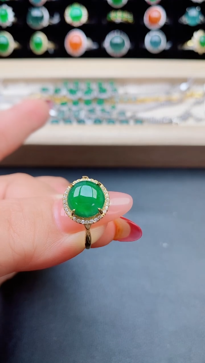 【闪购商品】翡翠戒指银S925镶嵌31312