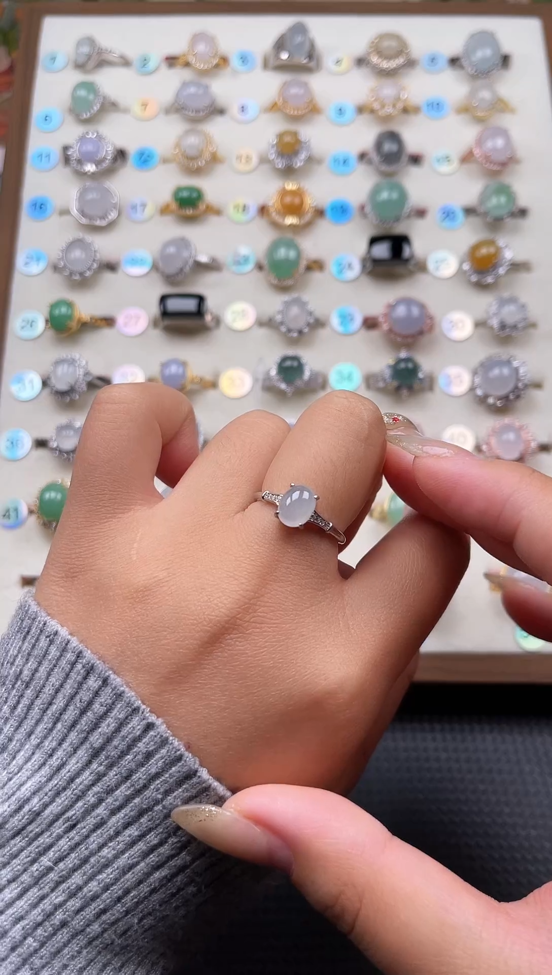 【闪购商品】翡翠戒指银S925镶嵌天然A货翡翠戒指