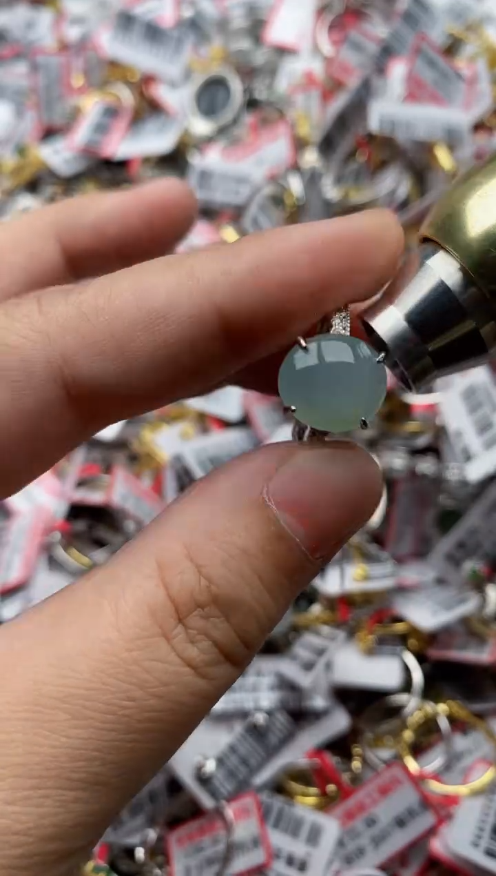 【闪购商品】翡翠戒指银S925镶嵌3333---9