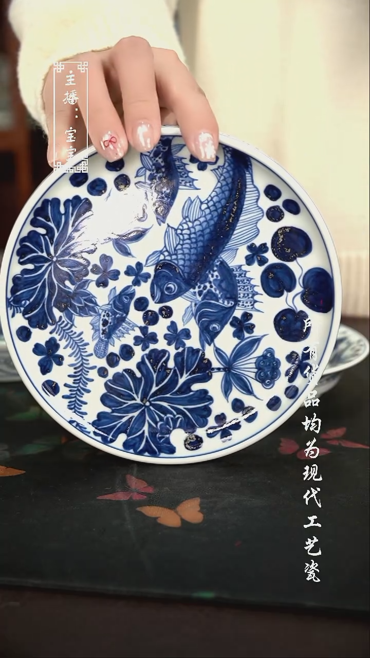 微瑕 福利手绘现代高温瓷 坡边壶承