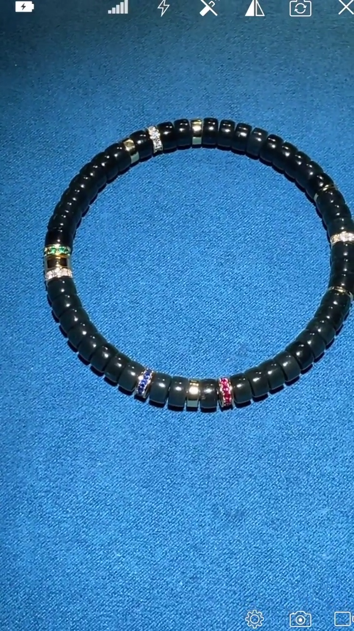 【闪购商品】定制和田玉HZ黑青片珠手串