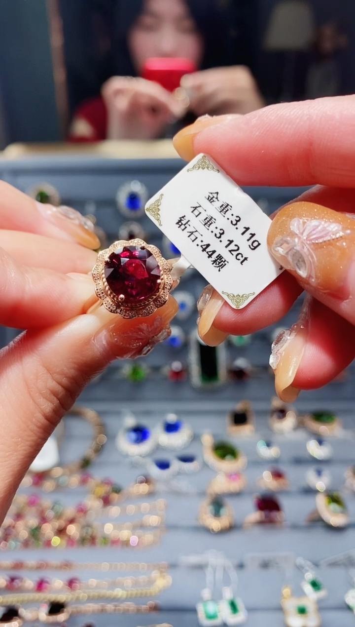 【闪购商品】碧玺戒指18K金镶嵌3.12ct