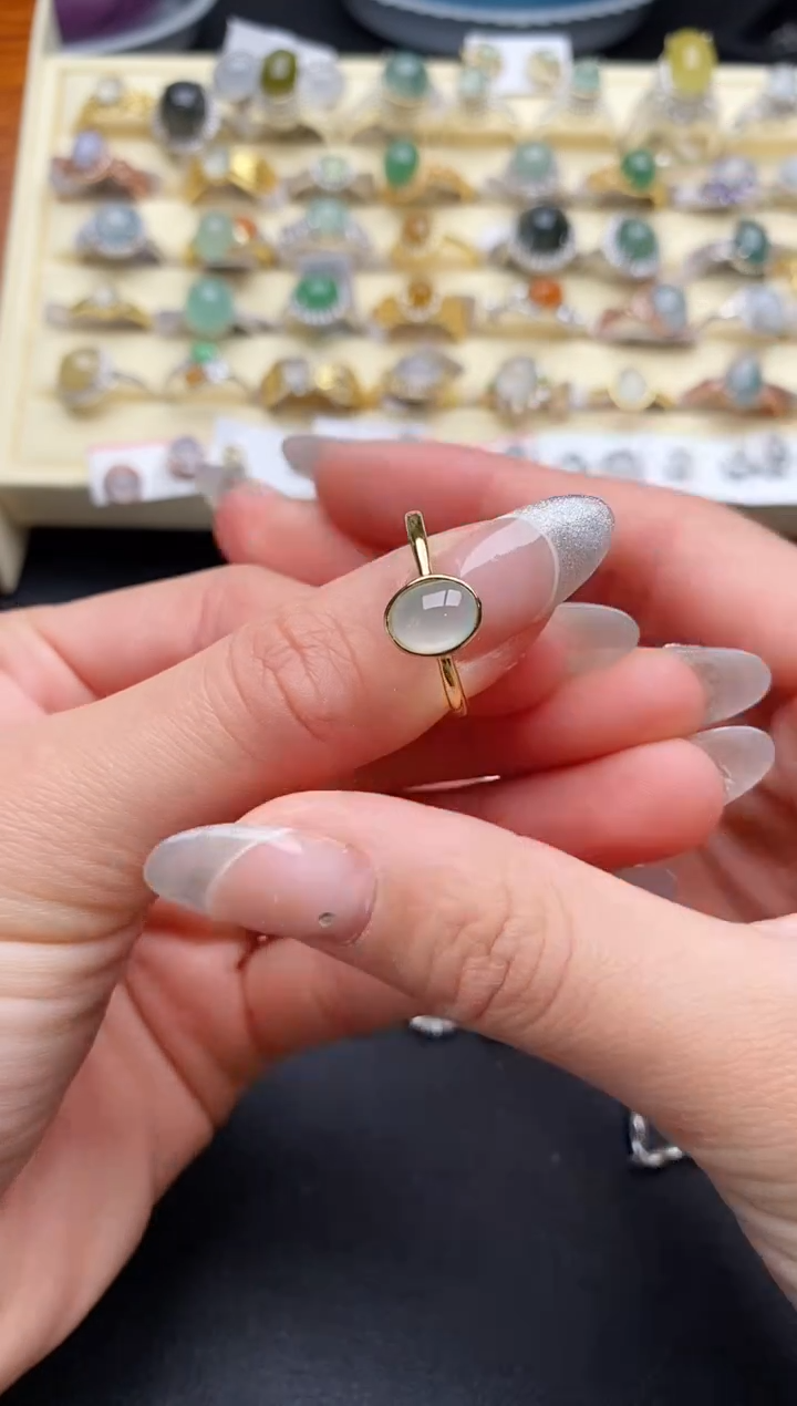 【闪购商品】翡翠戒指银S925镶嵌33333333+4