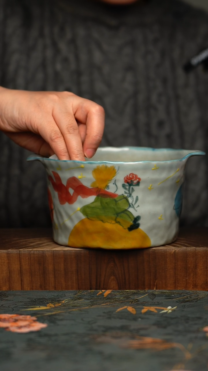 瓷片釉下彩手工手绘同款陶器