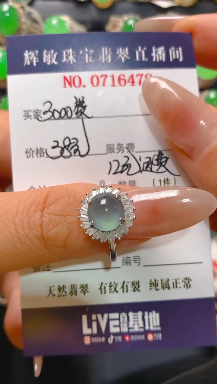 【闪购商品】翡翠耳饰银S925镶嵌天然A货翡翠1