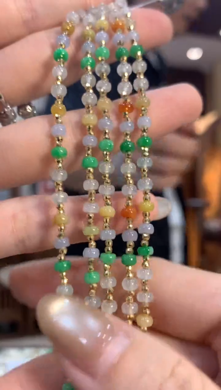 18K金镶嵌手链翡翠手链多样性发货1件