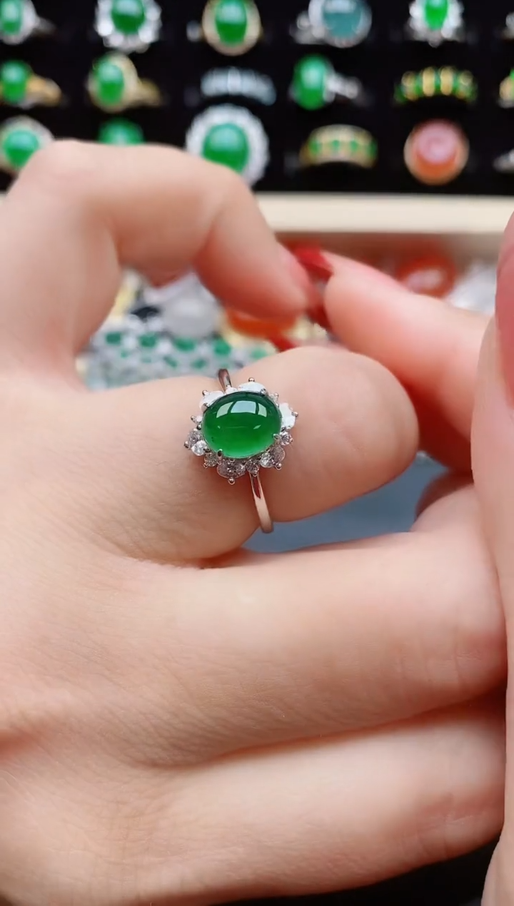 【闪购商品】翡翠戒指银S925镶嵌321321