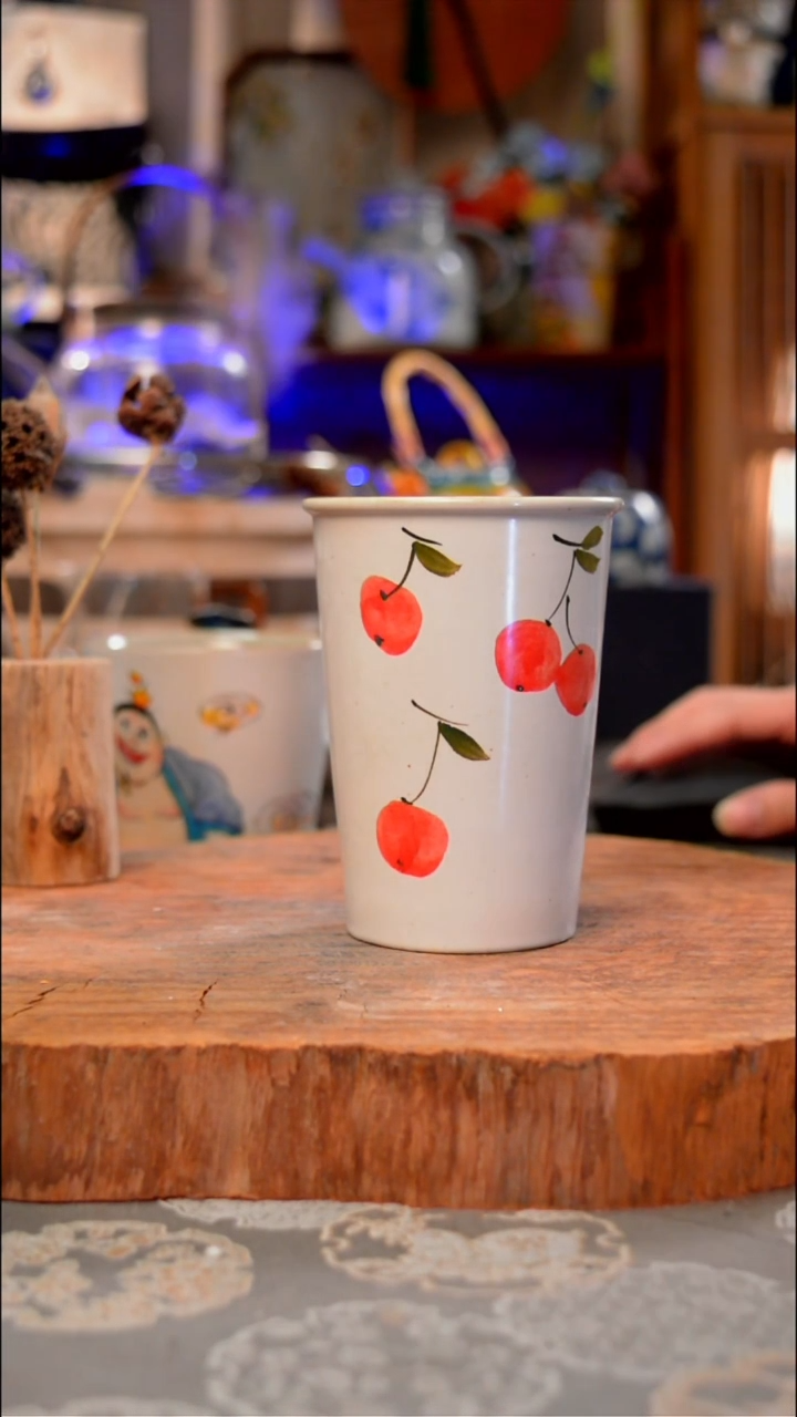 【闪购商品】杯子樱桃手工手绘手工手绘