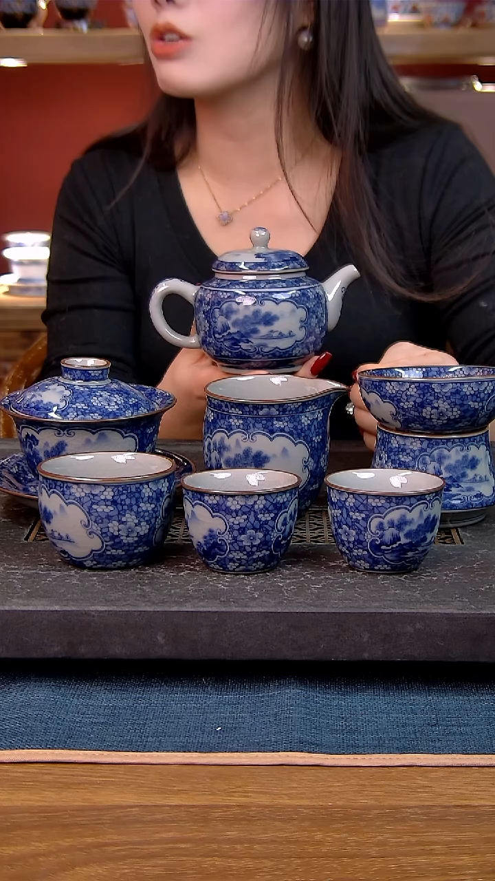简装家用款7件套 老陶泥开片纹陶瓷茶具