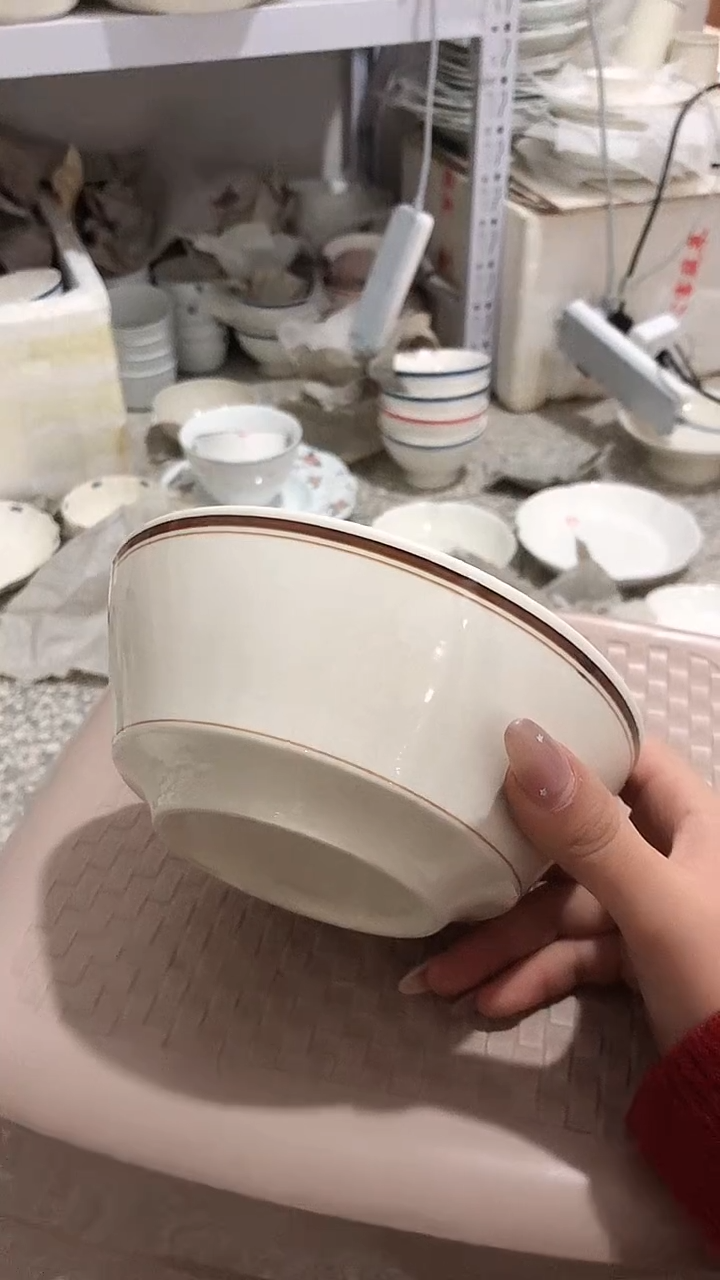 瓷陶瓷素旧小汤盘