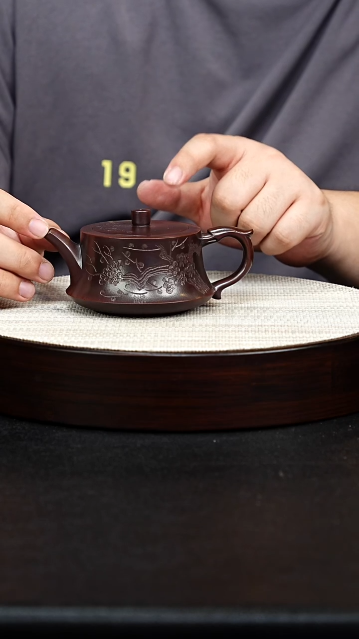 茶壶紫砂宜兴原矿纯手工紫砂 柱础 龙山古乌泥