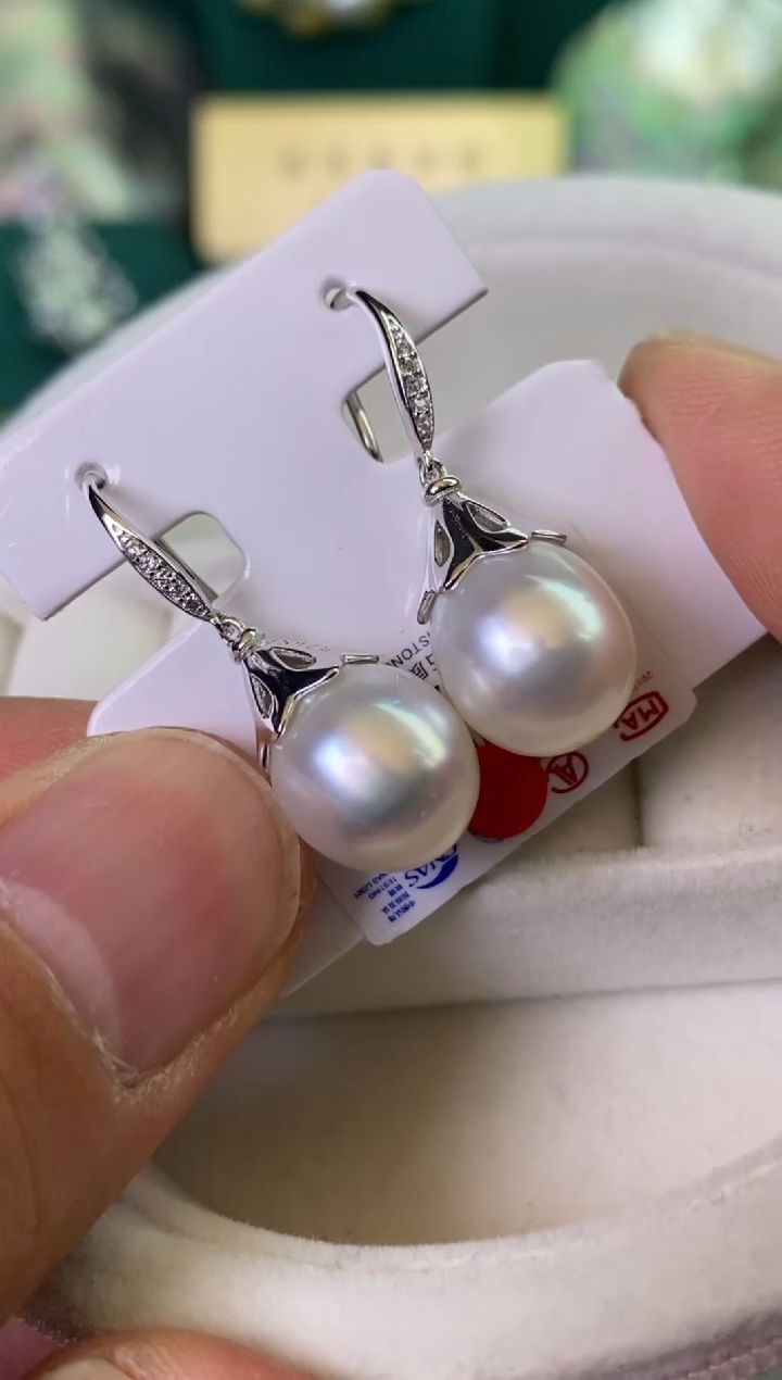 【闪购商品】海水珍珠耳饰银S925镶嵌11-12