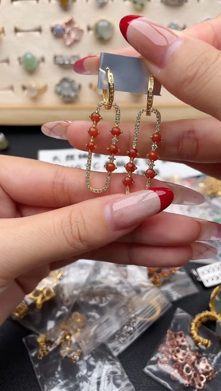 【闪购商品】翡翠耳饰银S925镶嵌一物一证一礼盒