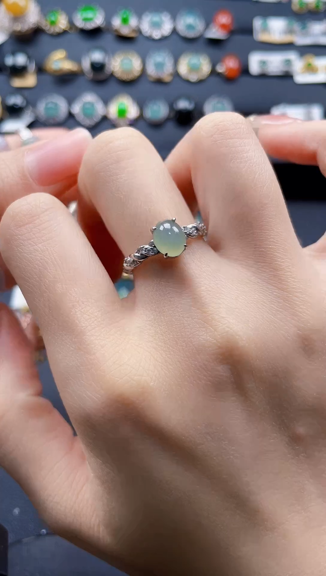 【闪购商品】翡翠戒指银S925镶嵌547564754