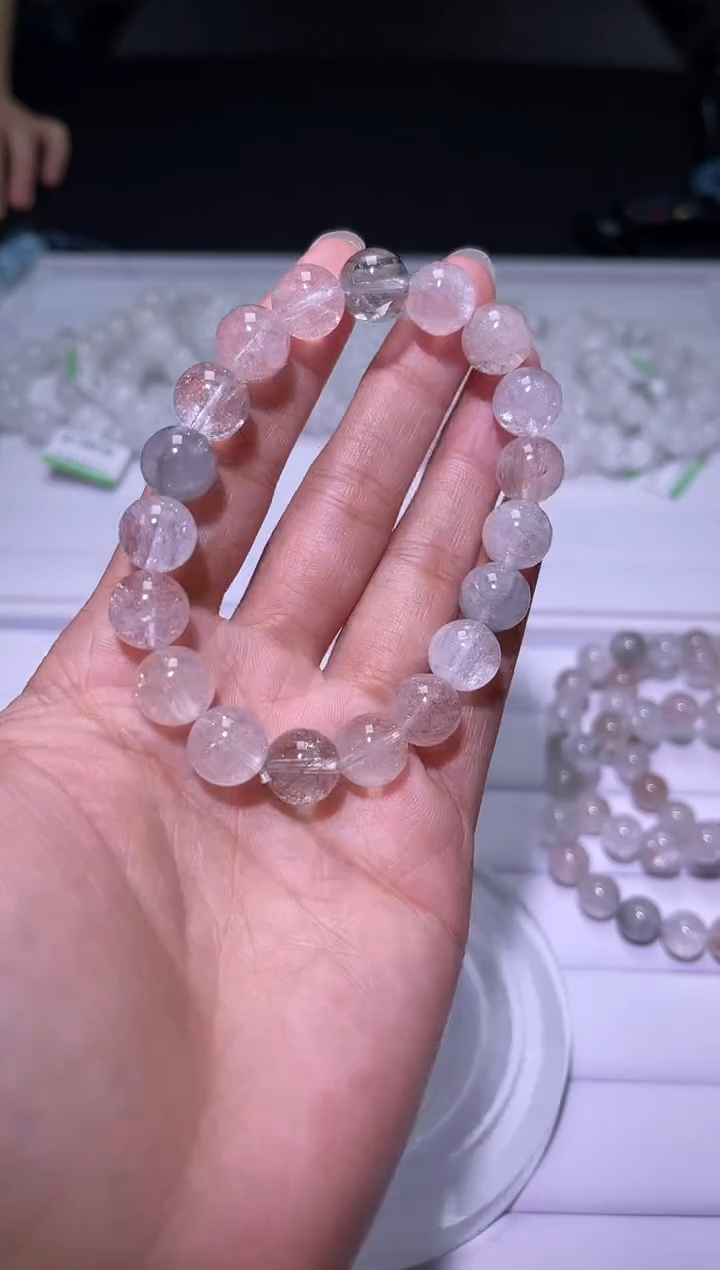 未镶嵌手链水晶X147-10mm透体彩兔毛单圈-多样性发其一