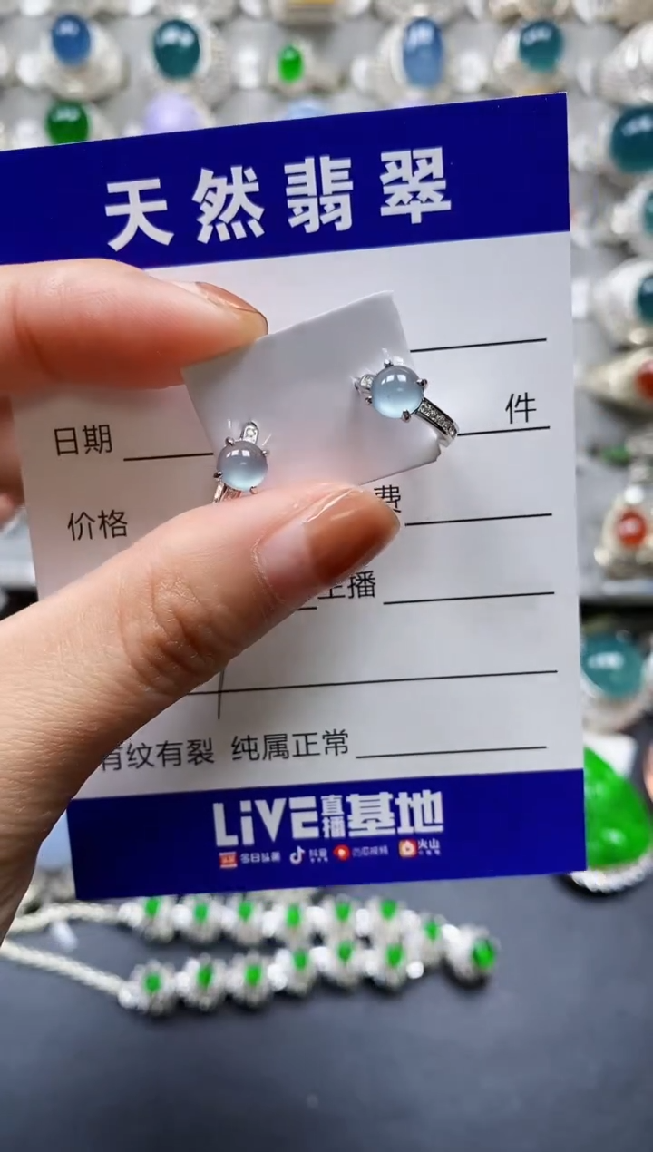 【闪购商品】翡翠耳饰银S925镶嵌0087